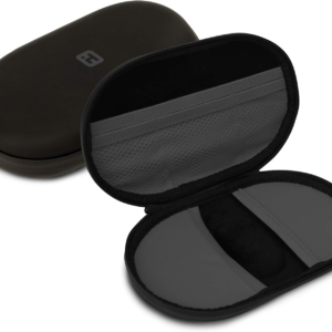IHOME Hard Shell Compact Organization Capsule:  Accessories and Small Electronics Traveling Case, for Cables, Chargers, Airpods, Batteries, and Power Banks, Grey